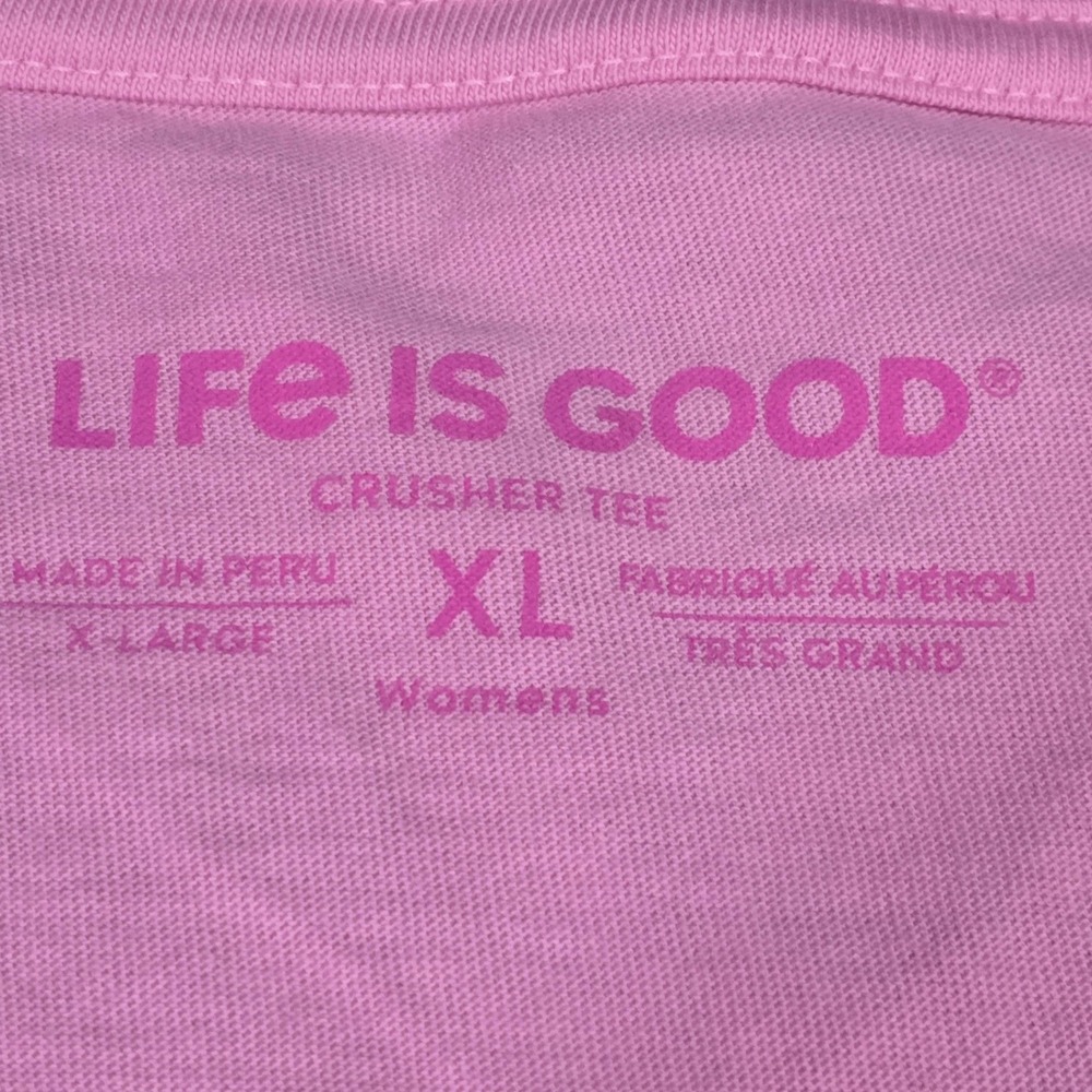 Life is Good Womens Seashell Heart Crusher Tee Pink XL - Picture 2 of 9